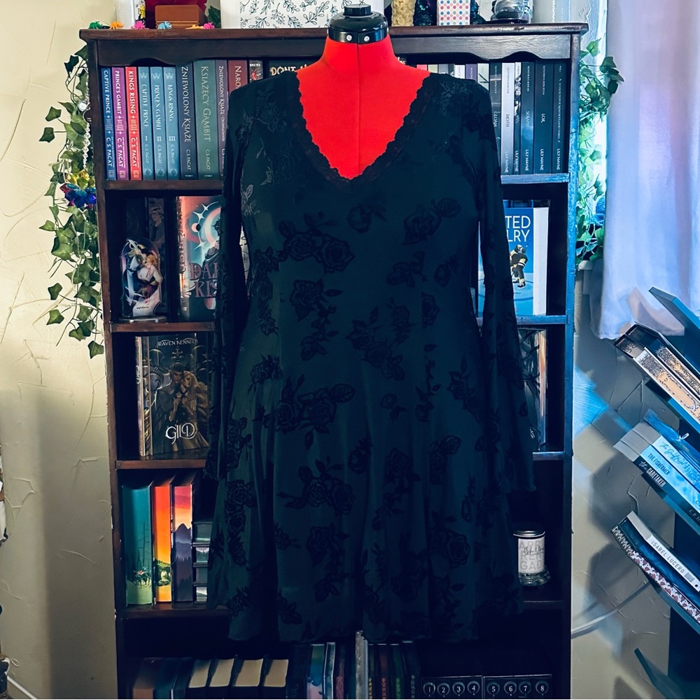 Torrid LoveSick Bell Sleeve Burnout Dress